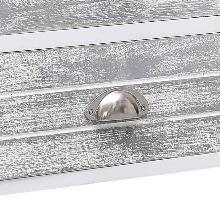 Comodă TV,alb și gri, 108x30x40 cm, lemn masiv de paulownia - WALTI WALTI