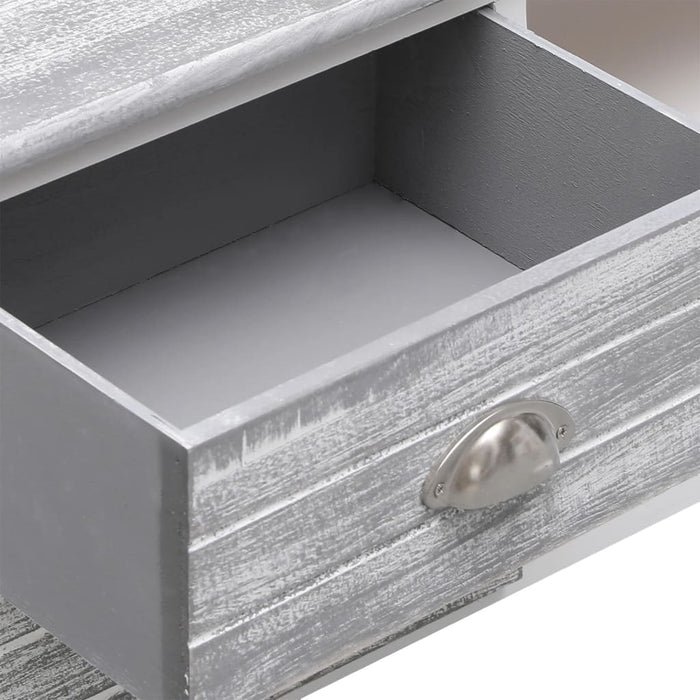 Comodă TV,alb și gri, 108x30x40 cm, lemn masiv de paulownia - WALTI WALTI