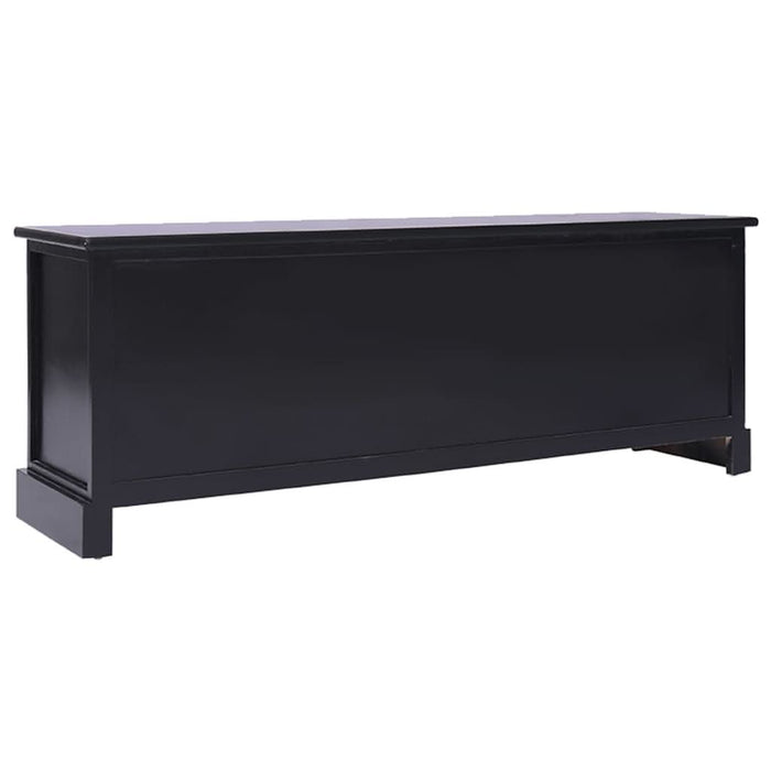 Comodă TV, negru, 108x30x40 cm, lemn masiv de paulownia - WALTI WALTI