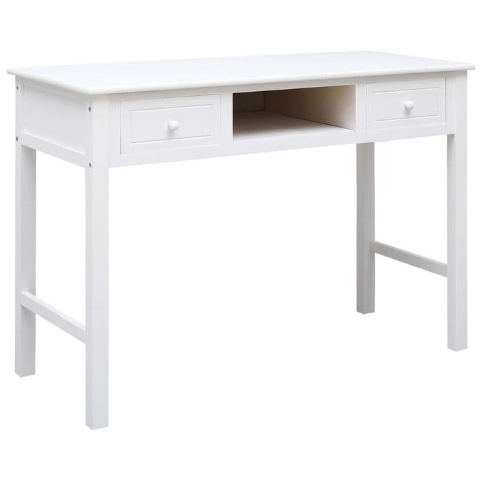 Birou, alb, 108x45x76 cm, lemn masiv de paulownia - WALTI WALTI