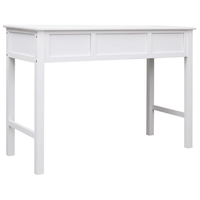 Birou, alb, 108x45x76 cm, lemn masiv de paulownia - WALTI WALTI