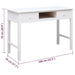 Birou, alb, 108x45x76 cm, lemn masiv de paulownia - WALTI WALTI