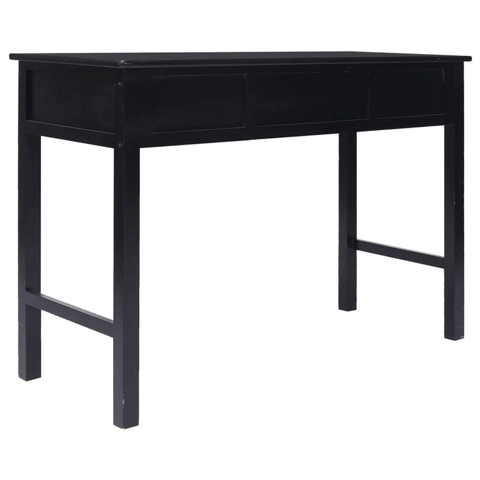 Birou, negru, 108x45x76 cm, lemn masiv de paulownia - WALTI WALTI