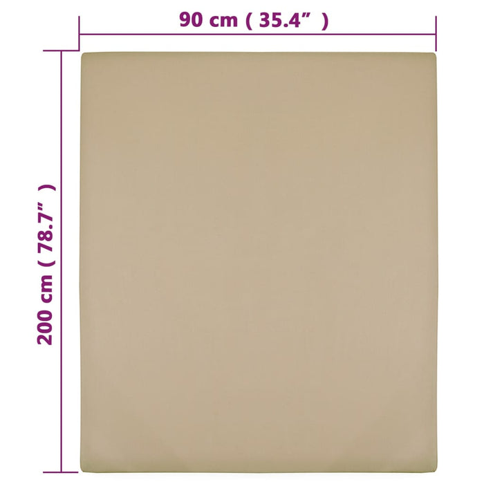 Cearșaf de pat cu elastic, gri taupe, 90x200 cm, bumbac - WALTI WALTI