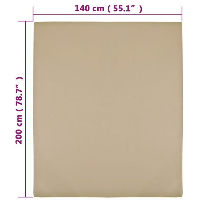 Cearșaf de pat cu elastic, gri taupe, 140x200 cm, bumbac - WALTI WALTI