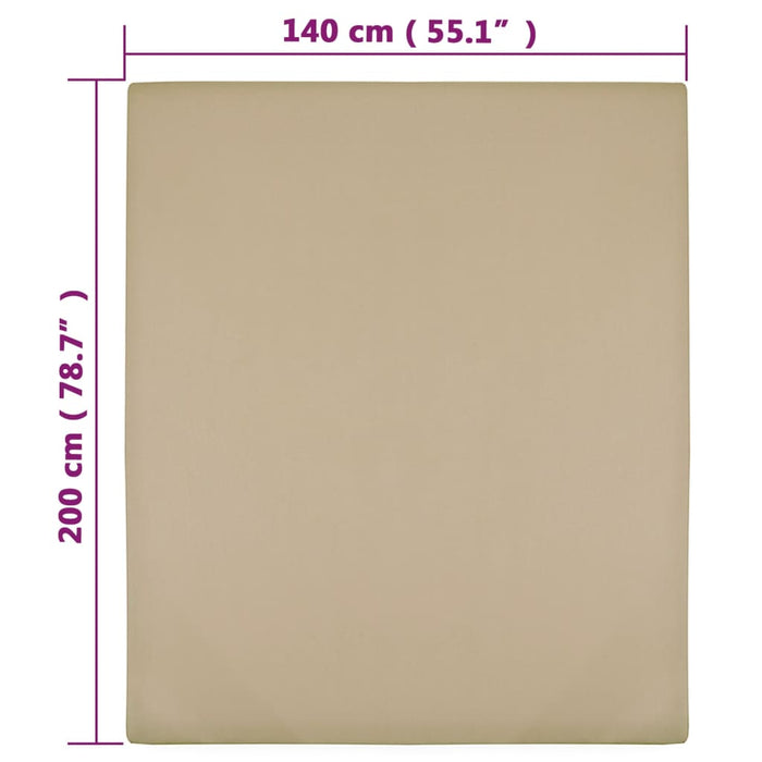 Cearșaf de pat cu elastic, 2 buc, gri taupe, 140x200 cm bumbac - WALTI WALTI