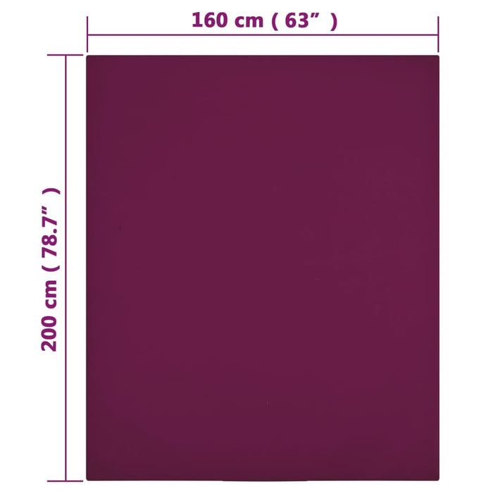 Cearșaf de pat cu elastic, 2 buc, bordo, 160x200 cm, bumbac - WALTI WALTI