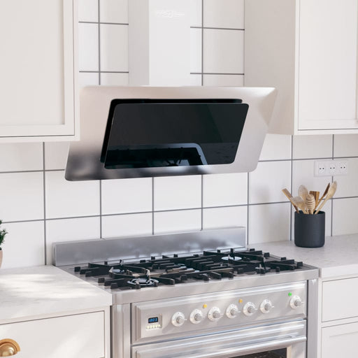 Hotă perete argintiu 90 cm oțel inoxidabil & sticlă securizată - WALTI WALTI