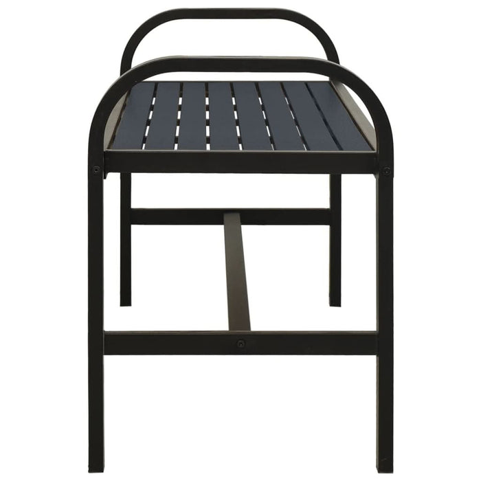 Bancă de grădină, negru, 124,5 cm, oțel și WPC - WALTI WALTI
