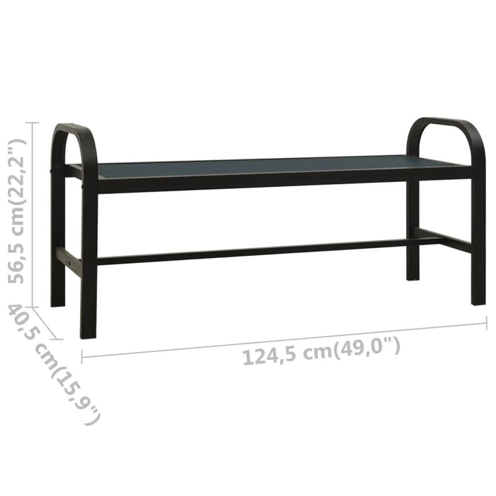 Bancă de grădină, negru, 124,5 cm, oțel și WPC - WALTI WALTI