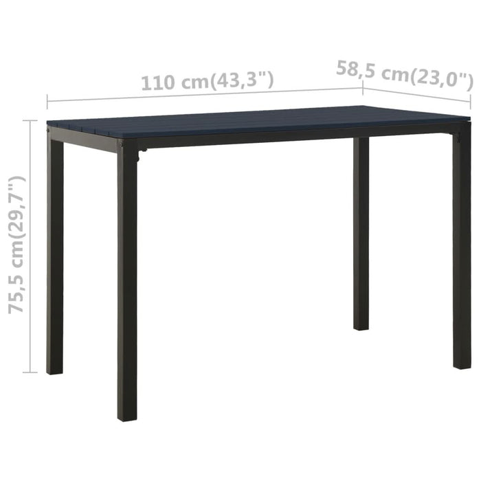 Set mobilier de grădină, 3 piese, negru, WPC și oțel - WALTI WALTI