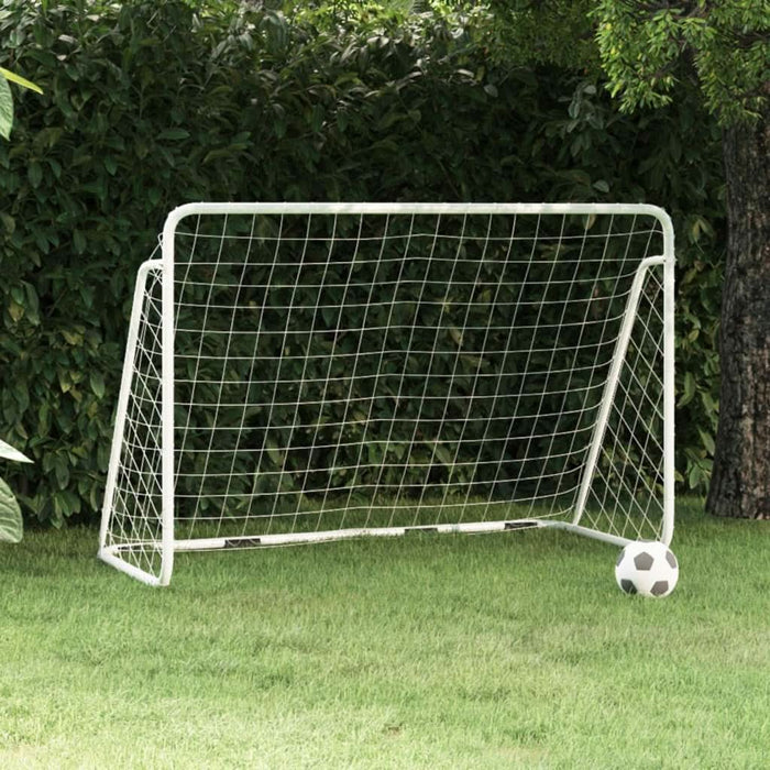 Poartă de fotbal cu plasă, alb, 180x90x120 cm, oțel - WALTI WALTI