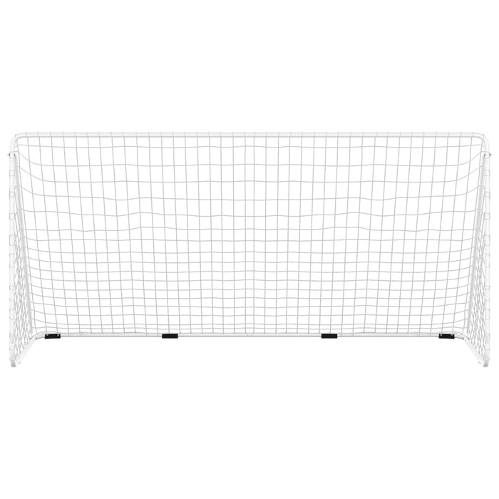 Poartă de fotbal cu plasă, alb, 366x122x182 cm, oțel - WALTI WALTI