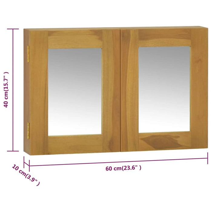 Dulap cu oglindă, 60x10x40 cm, lemn masiv de tec - WALTI WALTI
