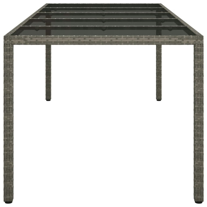 Masă grădină, gri, 250x100x75 cm, sticlă securizată/poliratan - WALTI WALTI