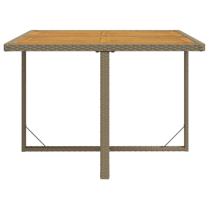 Masă grădină, bej, 109x107x74 cm, poliratan/ lemn masiv acacia - WALTI WALTI