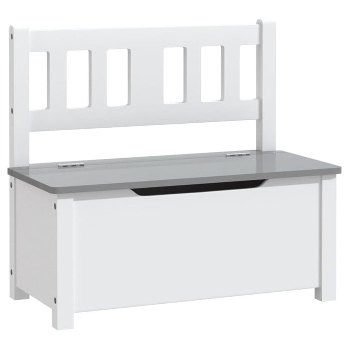 Bancă de depozitare pentru copii, alb/gri, 60x30x55 cm, MDF - WALTI WALTI