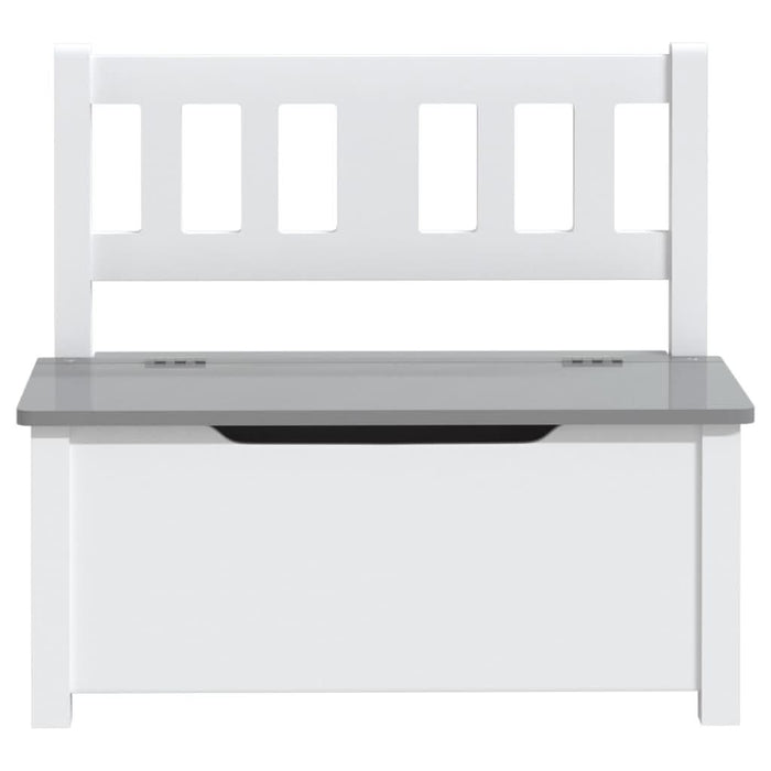 Bancă de depozitare pentru copii, alb/gri, 60x30x55 cm, MDF - WALTI WALTI