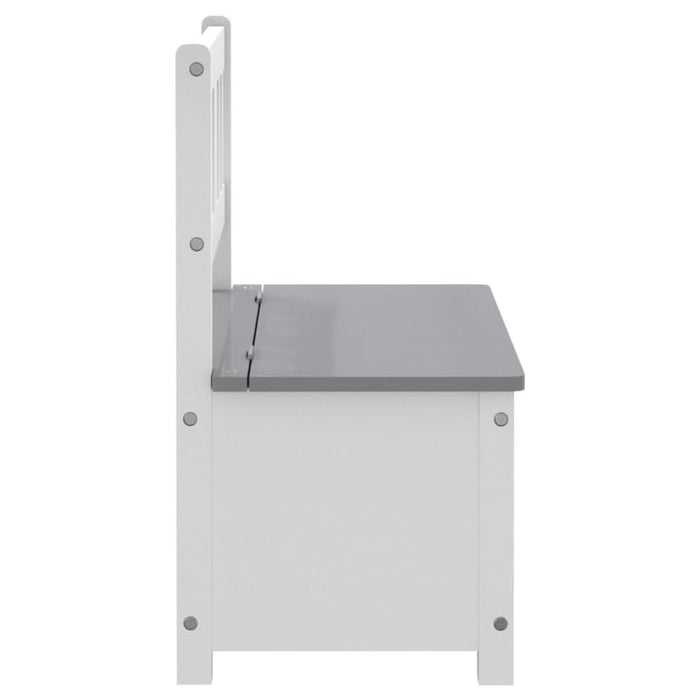 Bancă de depozitare pentru copii, alb/gri, 60x30x55 cm, MDF - WALTI WALTI