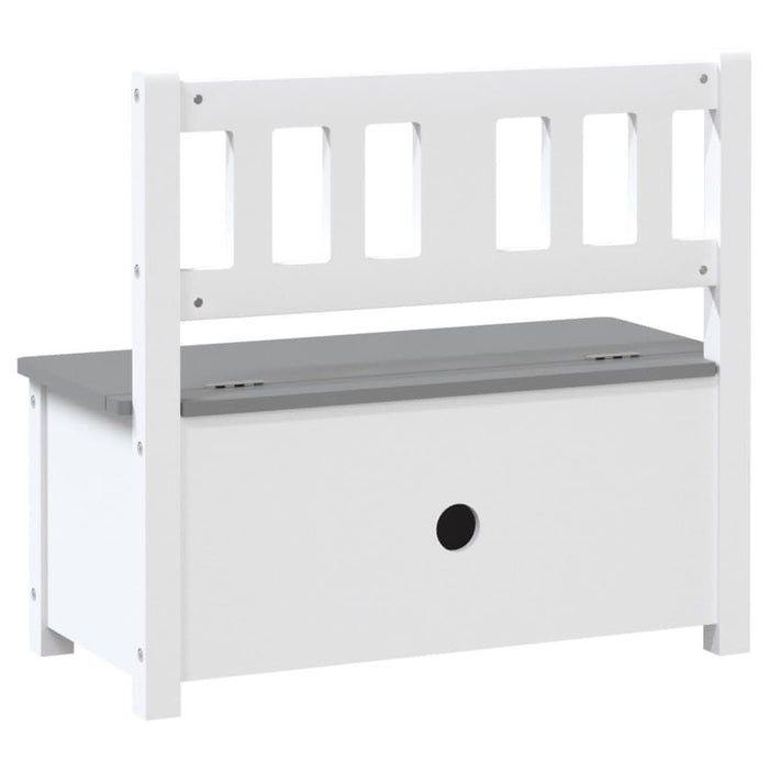 Bancă de depozitare pentru copii, alb/gri, 60x30x55 cm, MDF - WALTI WALTI