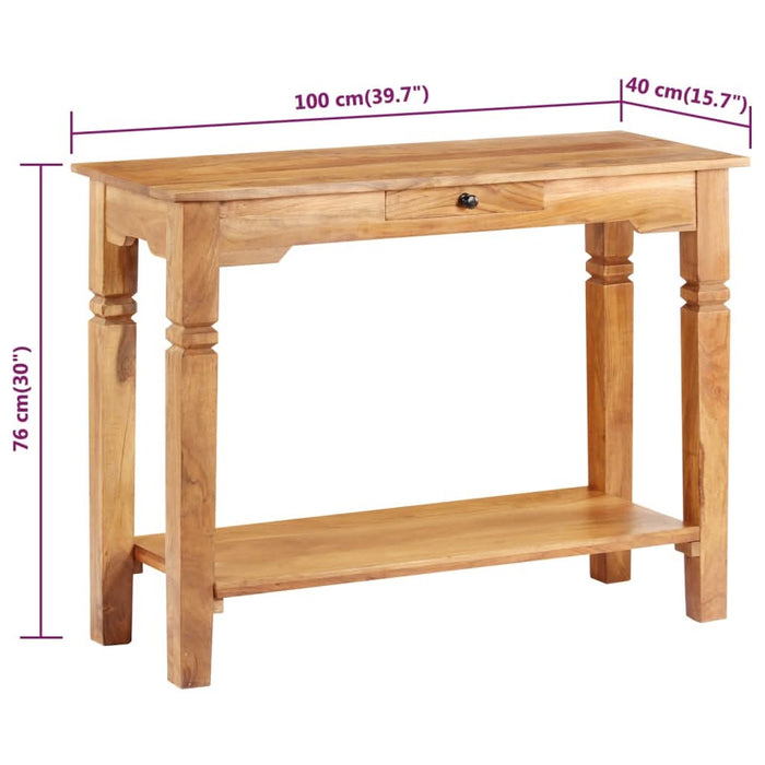 Masă consolă, 100x40x76 cm, lemn masiv de acacia - WALTI WALTI