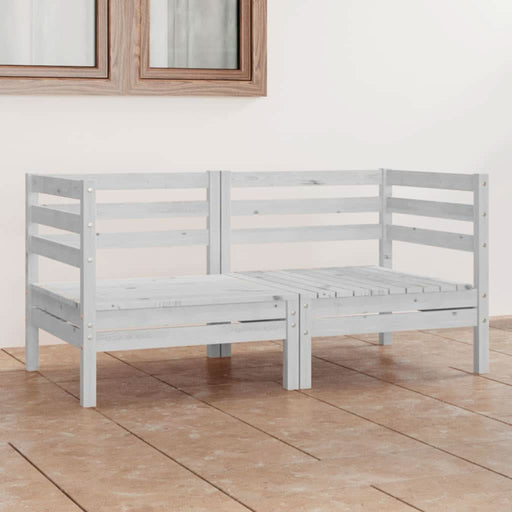 Set mobilier de grădină cu 2 locuri, alb, lemn masiv de pin - WALTI WALTI