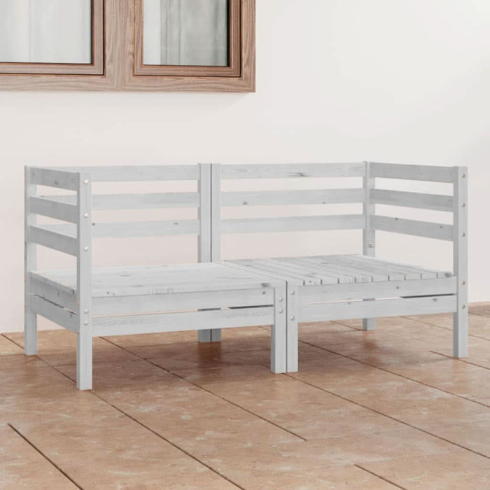 Set mobilier de grădină cu 2 locuri, alb, lemn masiv de pin - WALTI WALTI