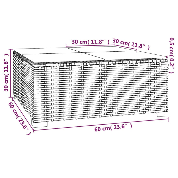 Set mobilier de grădină cu perne, 3 piese, gri, poliratan - WALTI WALTI