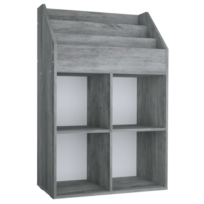 Raft de reviste pentru copii, gri, 71x30x114 cm, lemn prelucrat - WALTI WALTI