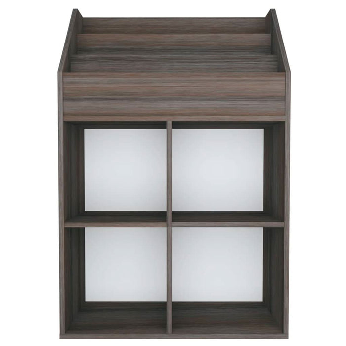 Raft reviste copii gri/stejar sonoma 71x30x114cm lemn prelucrat - WALTI WALTI