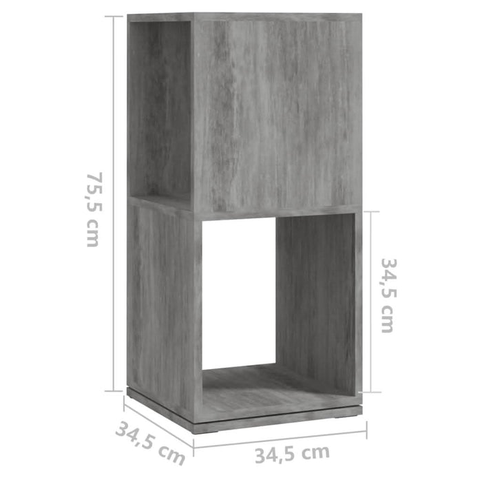 Dulap rotativ, gri beton, 34,5x34,5x75,5 cm, lemn prelucrat - WALTI WALTI