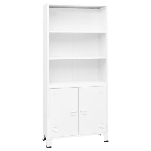 Bibliotecă tip industrial, alb, 80x32x180 cm, oțel - WALTI WALTI
