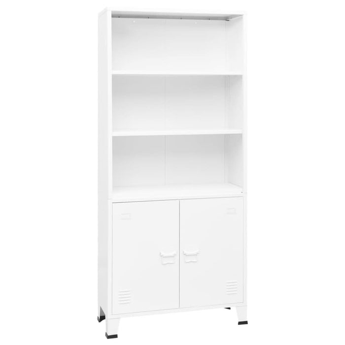 Bibliotecă tip industrial, alb, 80x32x180 cm, oțel - WALTI WALTI