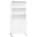Bibliotecă tip industrial, alb, 80x32x180 cm, oțel - WALTI WALTI