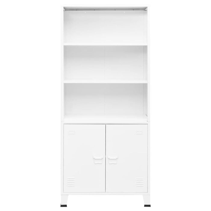 Bibliotecă tip industrial, alb, 80x32x180 cm, oțel - WALTI WALTI