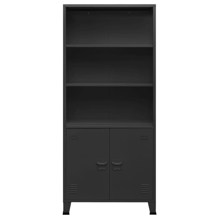 Bibliotecă industrială, antracit, 80x32x180 cm, oțel - WALTI WALTI