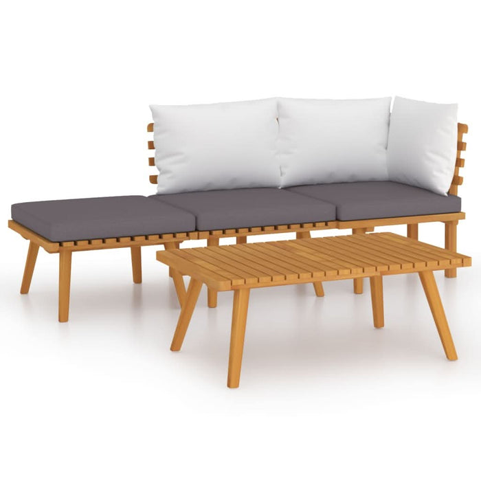 Set mobilier de grădină cu perne, 4 piese, lemn masiv de acacia - WALTI WALTI