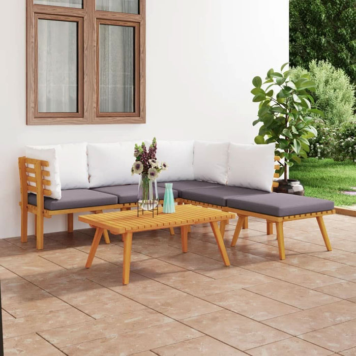 Set mobilier de grădină cu perne, 6 piese, lemn masiv acacia - WALTI WALTI