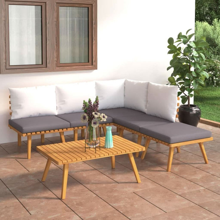 Set mobilier grădină cu perne, 6 piese, lemn masiv acacia - WALTI WALTI