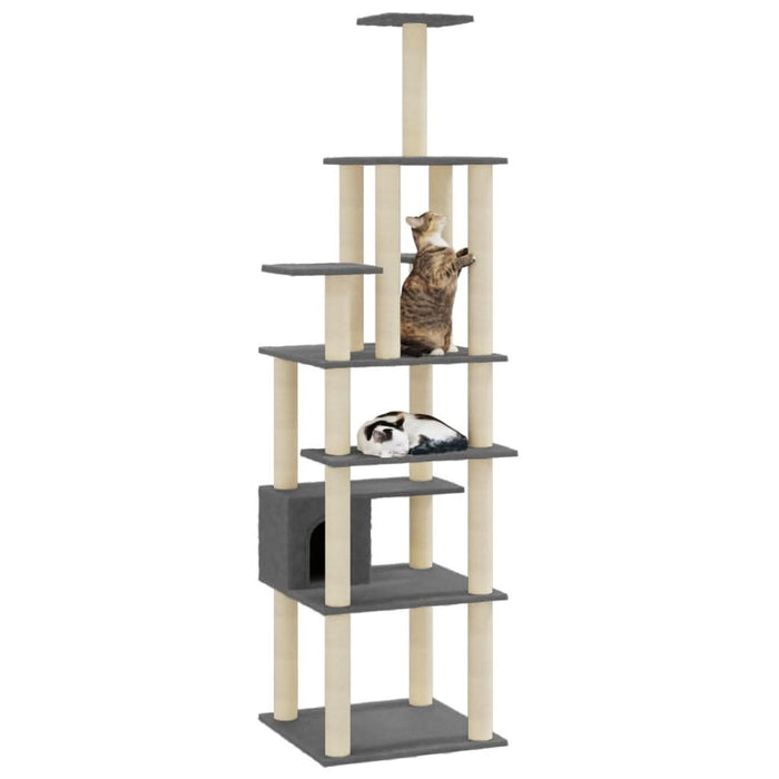 Ansamblu pisici, stâlpi din funie sisal, gri închis, 183 cm - WALTI WALTI