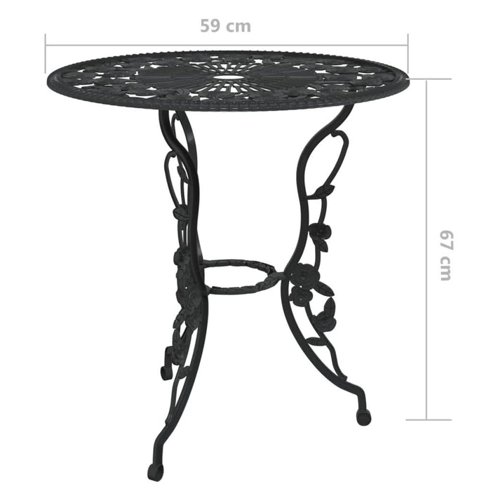 Set mobilier bistro, 3 piese, negru, aluminiu turnat - WALTI WALTI