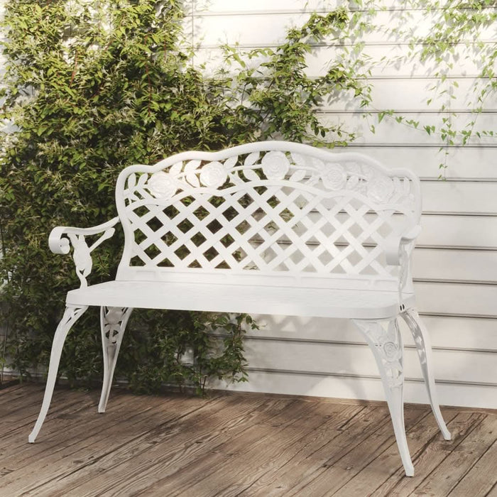 Bancă de grădină, alb, 108 cm, aluminiu turnat - WALTI WALTI