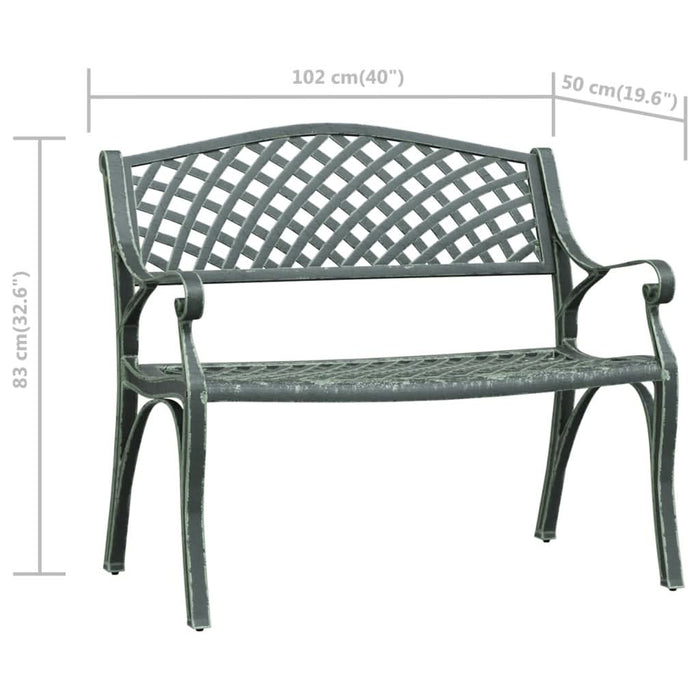 Bancă de grădină, verde, 102 cm, aluminiu turnat - WALTI WALTI