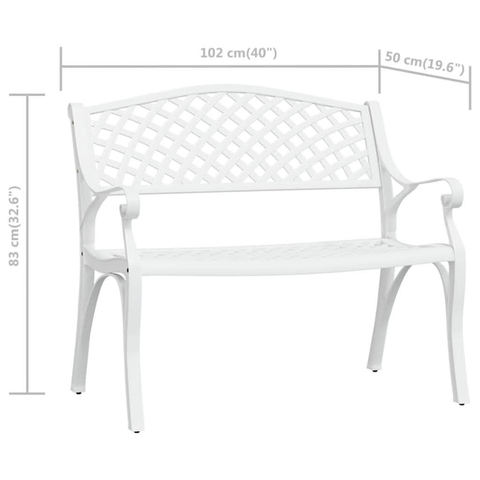 Bancă de grădină, alb, 102 cm, aluminiu turnat - WALTI WALTI