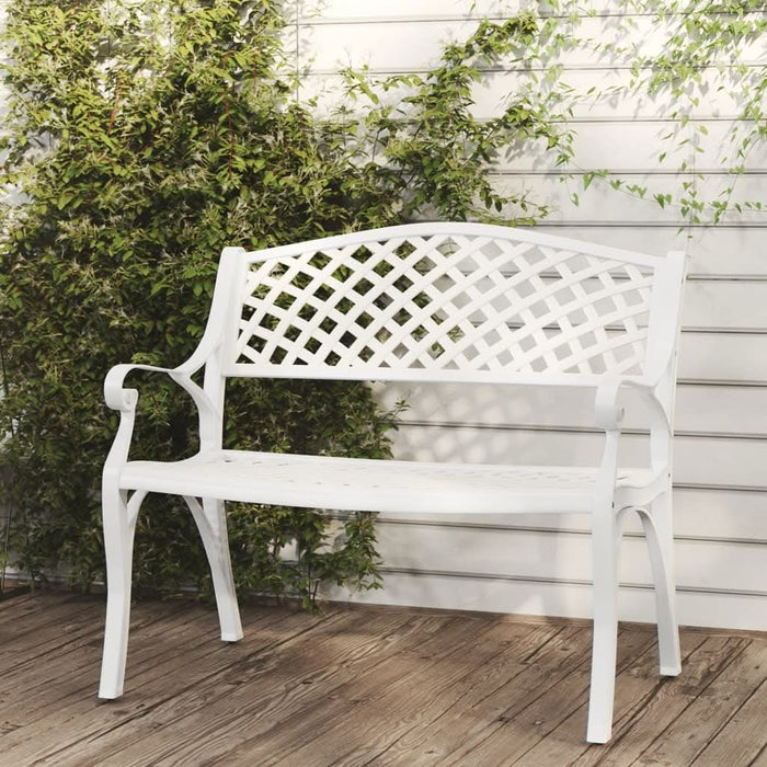 Bancă de grădină, alb, 102 cm, aluminiu turnat - WALTI WALTI