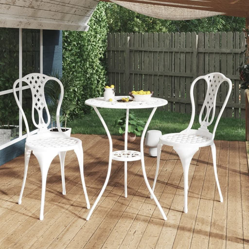 Set mobilier bistro, 3 piese, alb, aluminiu turnat - WALTI WALTI