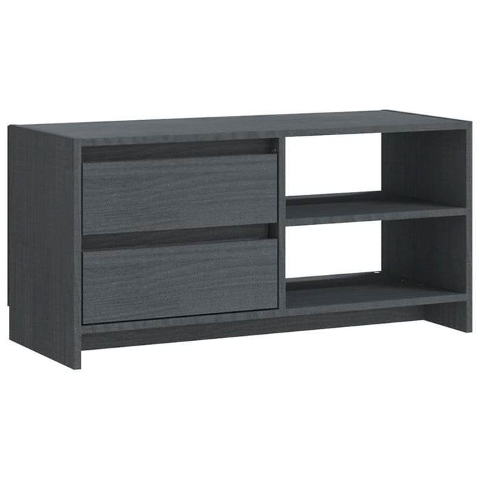 Comodă TV, gri, 80x31x39 cm, lemn masiv de pin - WALTI WALTI