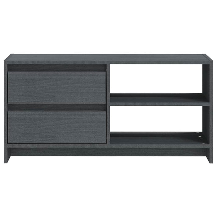Comodă TV, gri, 80x31x39 cm, lemn masiv de pin - WALTI WALTI