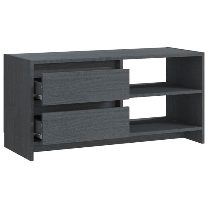 Comodă TV, gri, 80x31x39 cm, lemn masiv de pin - WALTI WALTI