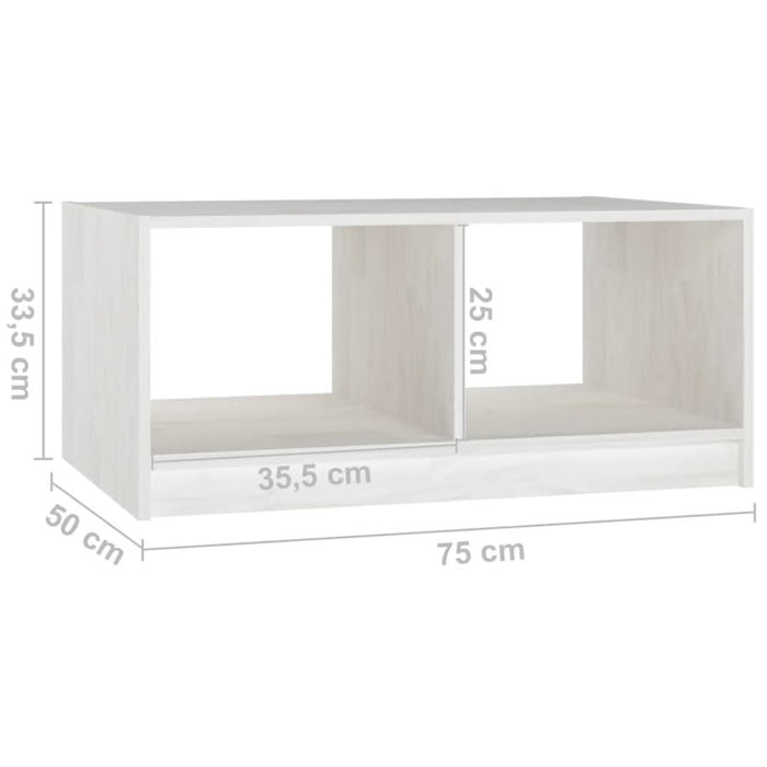 Măsuță de cafea, alb, 75x50x33,5 cm, lemn masiv de pin - WALTI WALTI